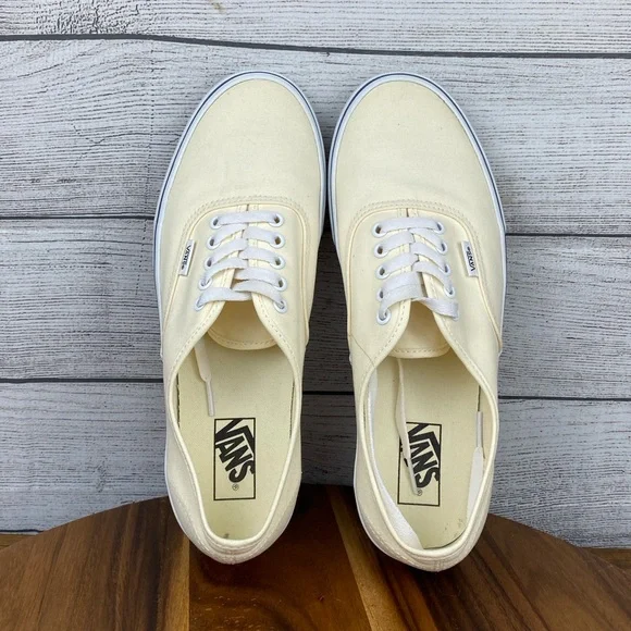Vans Authentic Lace Up Classic Shoes Antique Off White Men’s Sneaker Size 10.5 - Picture 9 of 11